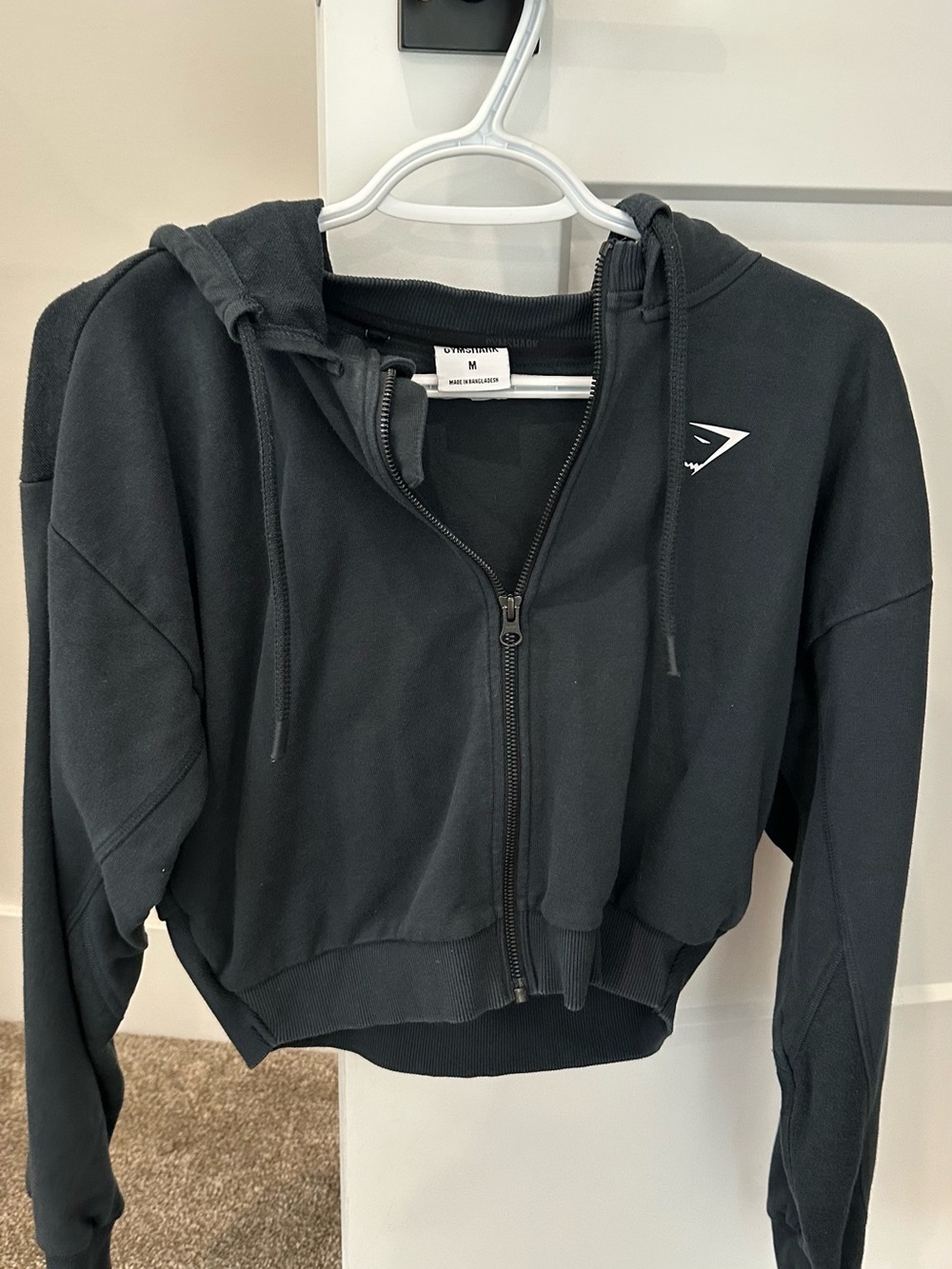 Gymshark dark blue Cropped Zip Hoodie - Women's